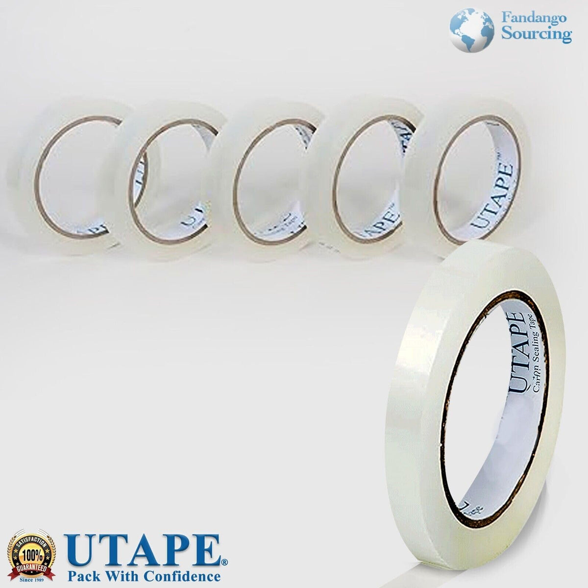 Singles Heavy Duty Clear Tape 1/2 Inch x 75 Yards Long, Packing Shipping Tape Refills Available Packaging Tape for Moving Boxes & Moving Supplies, Clear Office Use Sealing Tape 5 Roll 1/2" x 225'