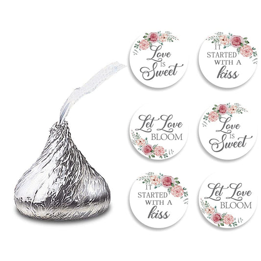 270 PCS Wedding Stickers,3 Design Self Adhesive Circle Label Stickers, Wedding Envelope Seals Candy Stickers,Wedding Party Chocolate Stickers.(FJ-t07)