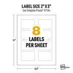 Avery® UltraDuty® GHS Labels, Waterproof, 2 X 3" White Rectangle Labels , 200 Total, Use with Pigment Inkjet Printers 2" X 3" 200 labels