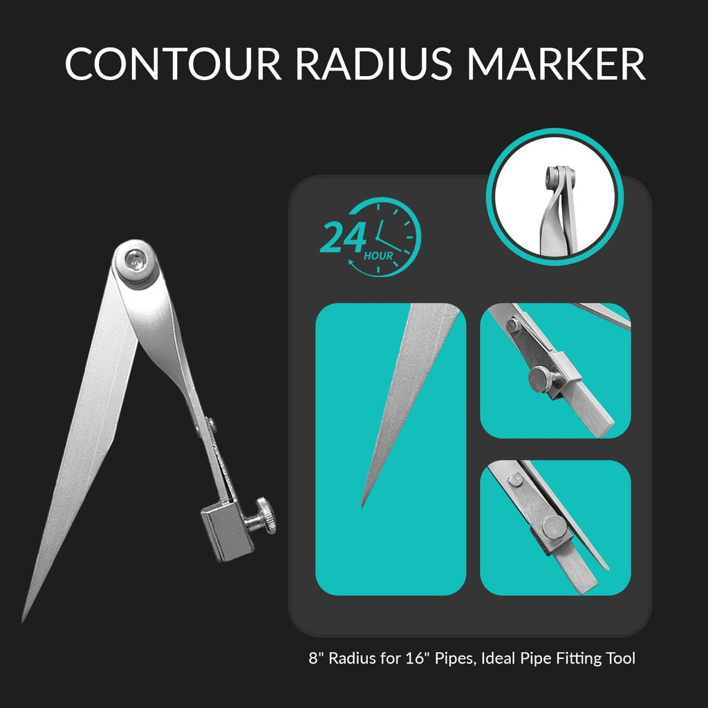 Up to 8" Contour Radius Marker, Curve O Mark with 5 Soapstone ＆ Holder Up to 8"