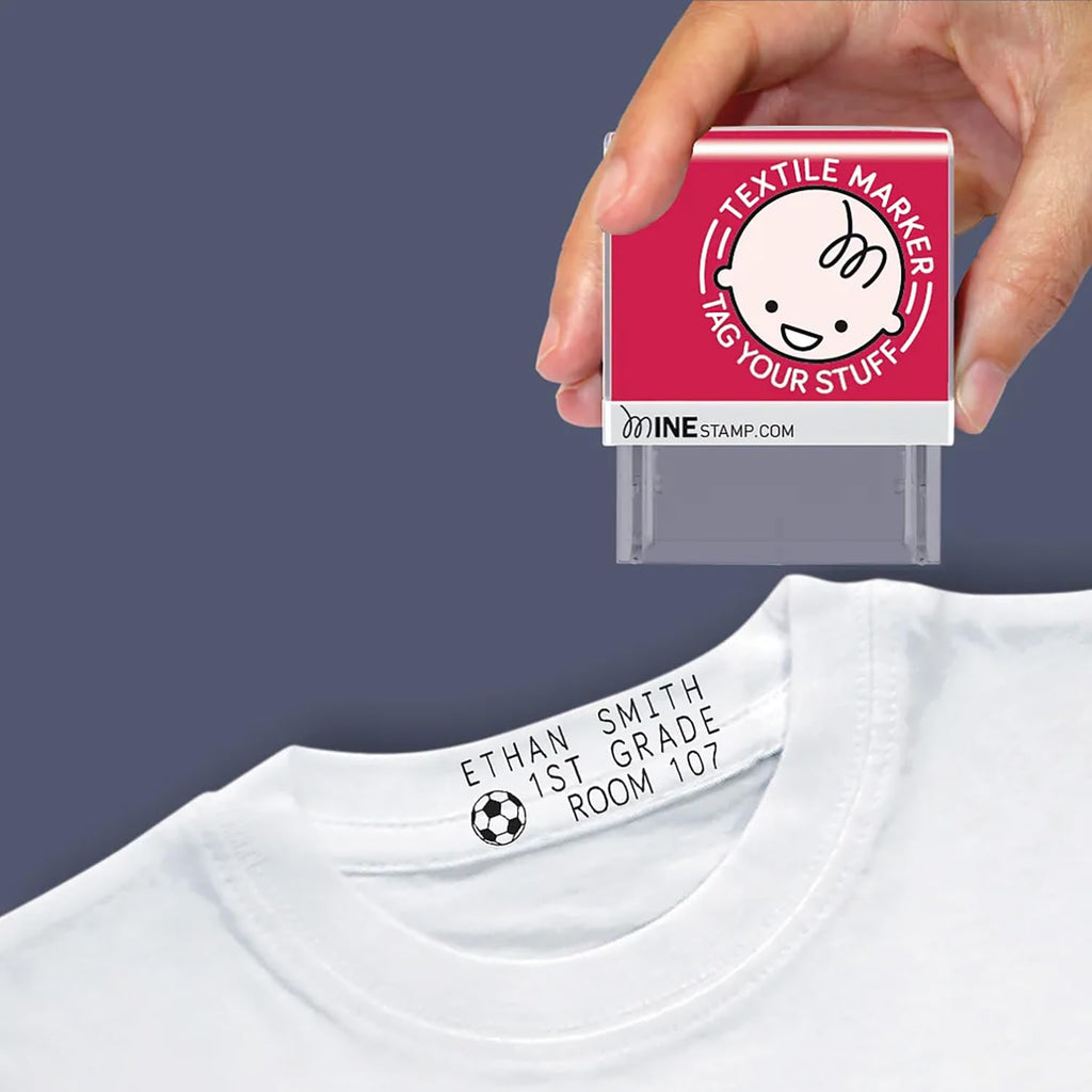 Mine Stamp/Custom Clothing and Book Marker/Rubber Stamper with Ink Cartridge/Personalized Compact Labeling Tool/Custom Name Stamp for Clothes