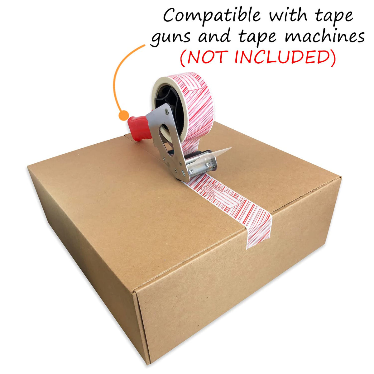 SmartSign 2 inch x 55 Yards “Tamper Evident - If Void Message Appears Check Contents Before Accepting” Bilingual Packing Tape, 0.92 mil PET Material, Red and White, Made in USA If Void Message Appears Check Contents Tape