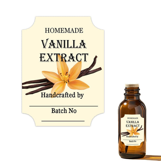 40 Pcs Vanilla Extract Labels 2 * 3 Inch Handmade Stickers for Homemade Honeys or Extracts, Handcrafted Bottles, Bottle Label