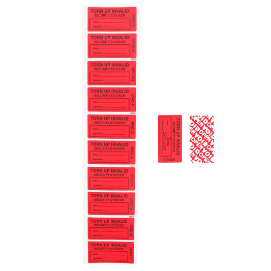 100Pcs Tamper Evident Security Stickers 1x2 inch Red Complete Transfer Tamper Proof Labels Safety Torn up Invalid Seals Tape (Red)