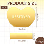 BLMHTWO 3pcs Gold Heart Reserved Table Signs for Wedding Party (4.72*6.3in)