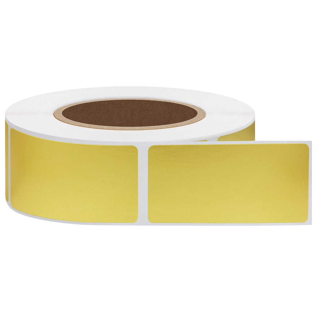 Hybsk 1x2 Inch Gold Color-Coding Labels Rectangle Inventory Organizer Identification Sticker 500 Labels Per Roll (1"x2", Gold) (Pack of 3) 1"x2" (Pack of 3)