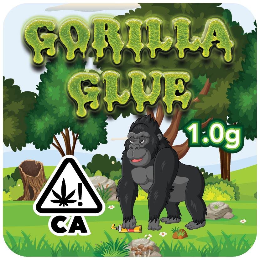 Square Strain Label Stickers for 9ml Jars - 1.375 inch Square Labels (GG) - 64 Count GG