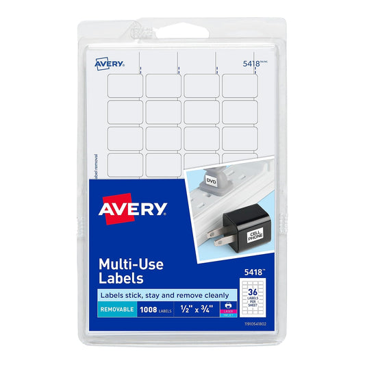 Avery AVE05418 - Avery Print or Write Removable Multi-Use Labels