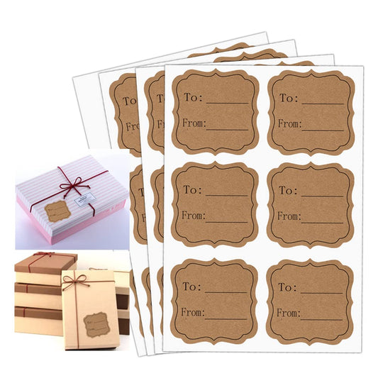 Natural Brown Kraft to and from Present Tag Stickers,2 Inch Gift Tags Label,300 Pcs