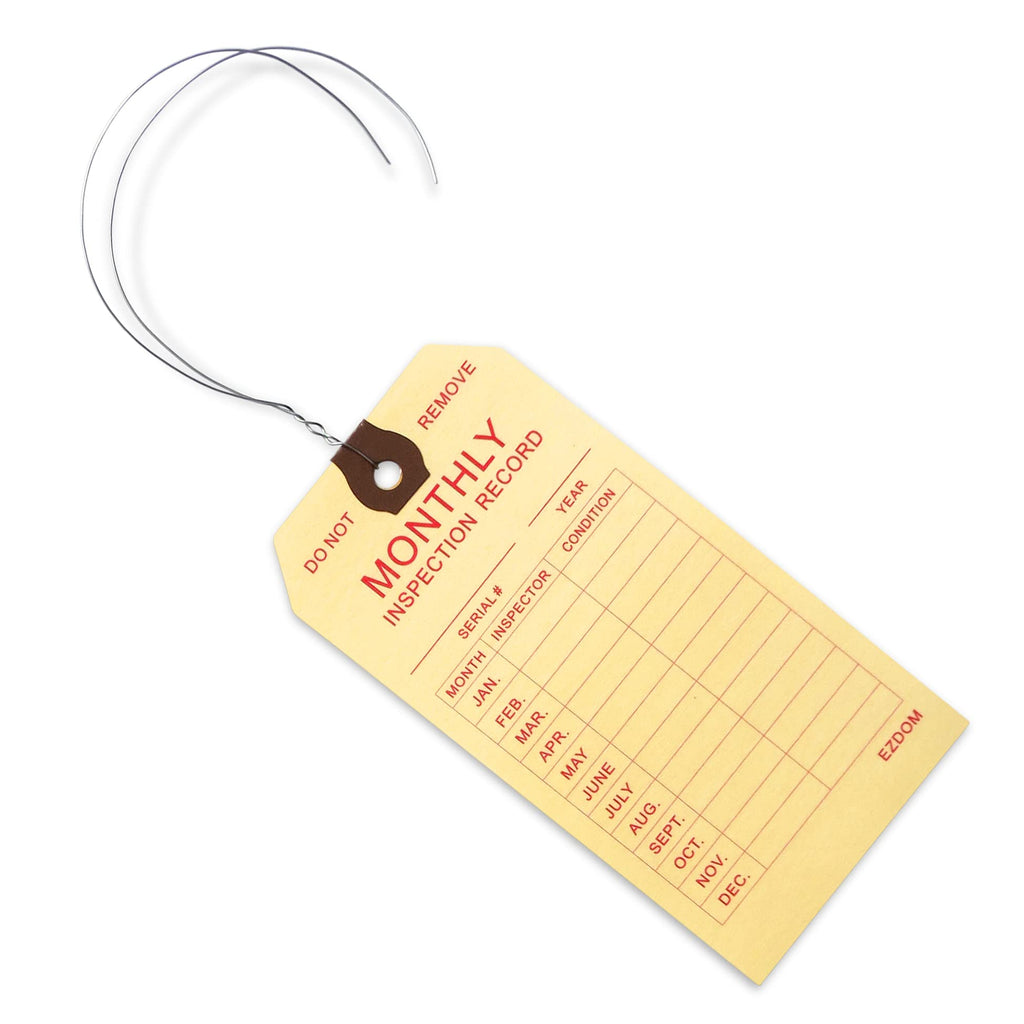 Fire Extinguisher Monthly Inspection Tags, Box of 100