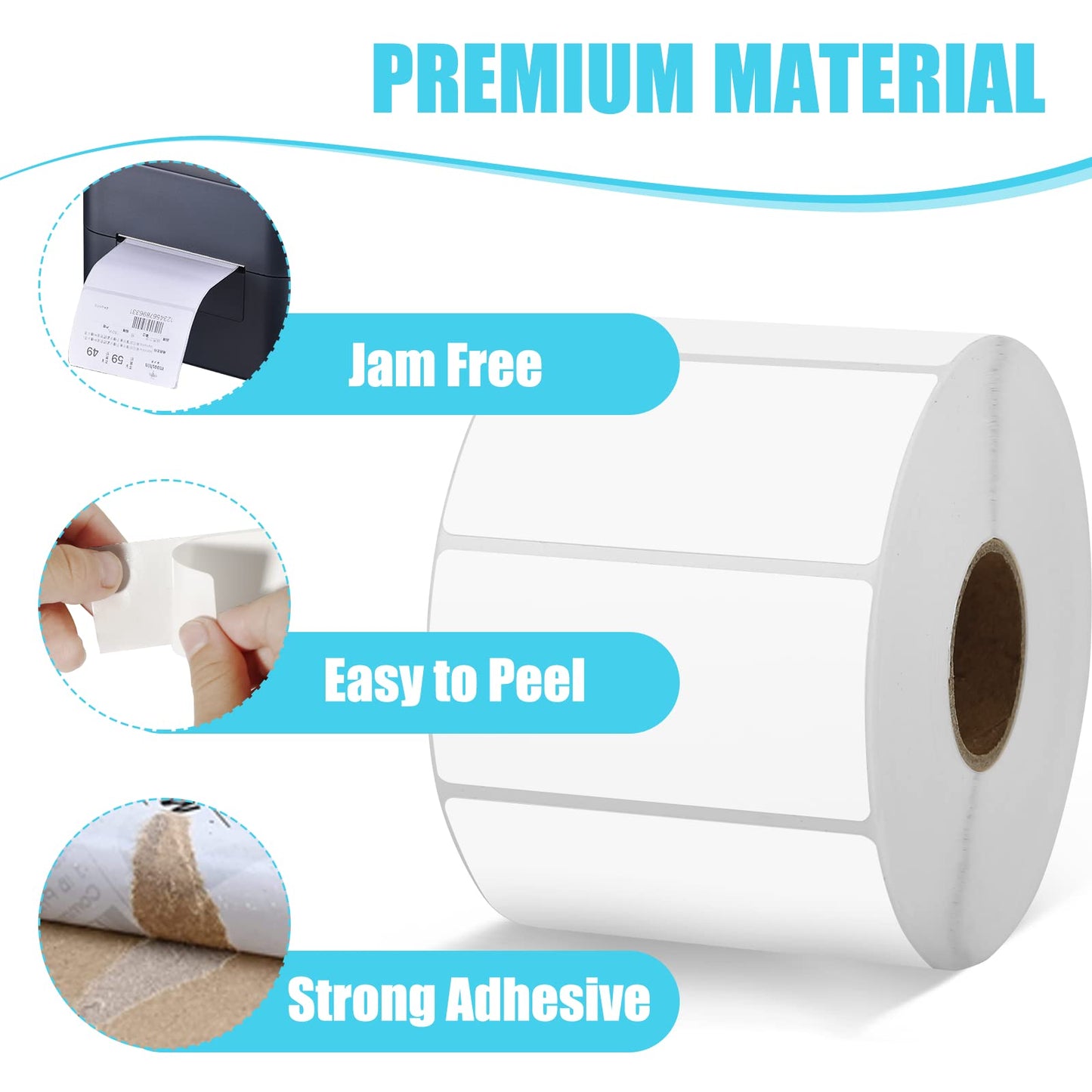 iDPRT 2.28' 1.18' Multi-Purpose Direct Thermal Labels (58mm30mm), Self-Adhesive Thermal Sticker for Address, Barcode, Compatible with iDPRT, Rollo, Zebra, etc, 1 Roll - 1000pcs, White 2.28” × 1.18”(58mm×30mm)