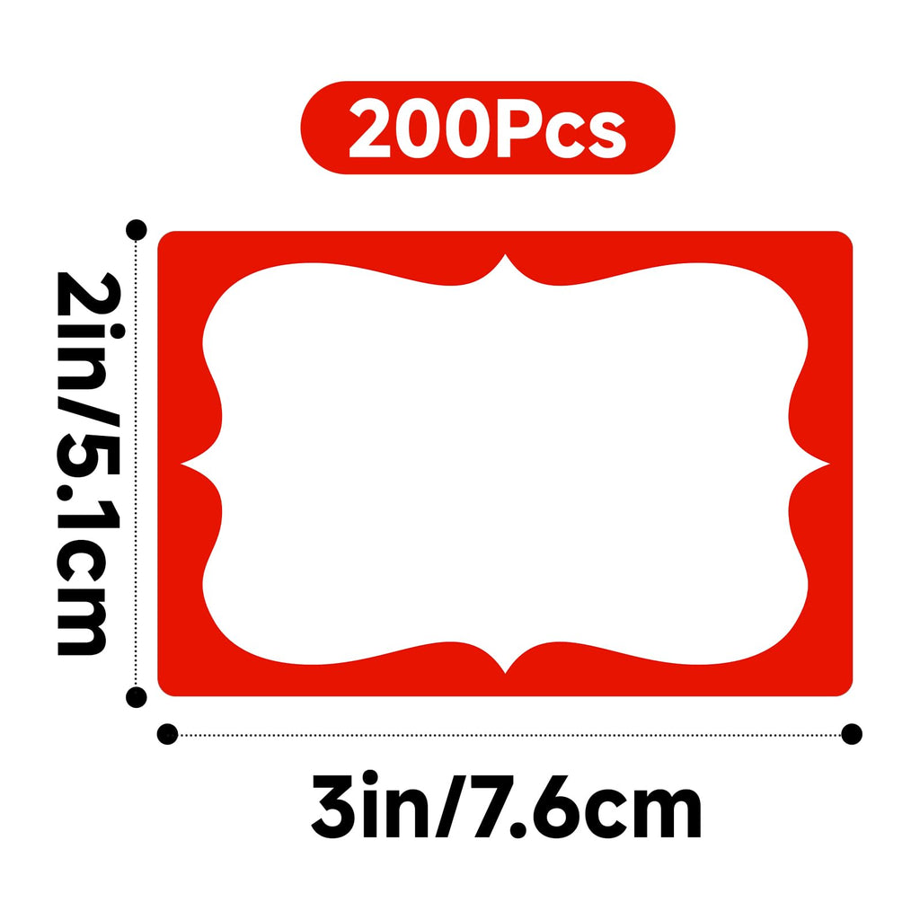 Anwyll 200Pcs Red Name Tag Stickers+500Pcs Christmas Name Tag Stickers