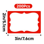 Anwyll 200Pcs Red Name Tag Stickers+1500Pcs Christmas Name Tag Stickers