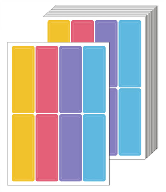 ONLYKXY 160pcs Colorful Name Tag Labels,File Folder Labels, Name Filing Envelopes Label Stickers,Self-adhesive Label All-Purpose Labels for Daycare Items Jars Boxes File（5x1.5cm/1.96x0.59inch）