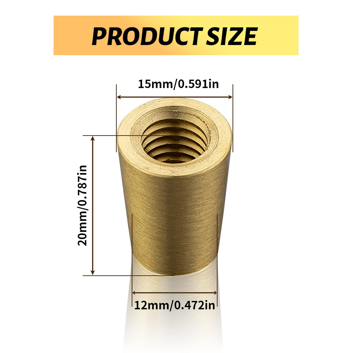 8 Pcs Brass Wood Cutting Board Feet,Board Display Tray Riser Feet with Silicone Nonslip Pads,Suitable for Kitchen Utensils and All Kinds of Furniture (8, Cone)