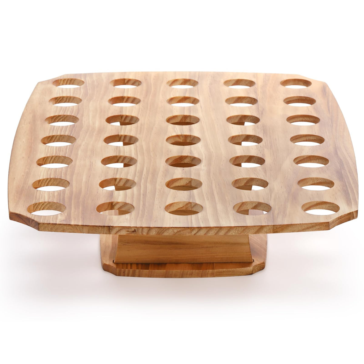 Ice Cream Cone Holder Stand with 100pcs Wooden Cones, 35 Holes Ice Cream Stand, Charcuterie Cones for French Fry Holder, Waffle Cones, Food Display, Catering Supplies, 12"x16"