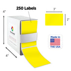 ChromaLabel Yellow Rectangle Labels, 2 x 3 Inch, 250/Box 2" x 3"