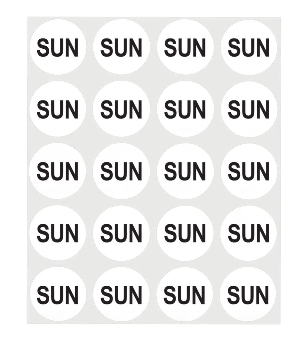 ChromaLabel 1-inch round removable day labels with week kit, 420 stickers for organizing schedules and planning activities.