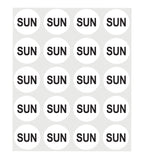 ChromaLabel 1-inch round removable day labels with week kit, 420 stickers for organizing schedules and planning activities.