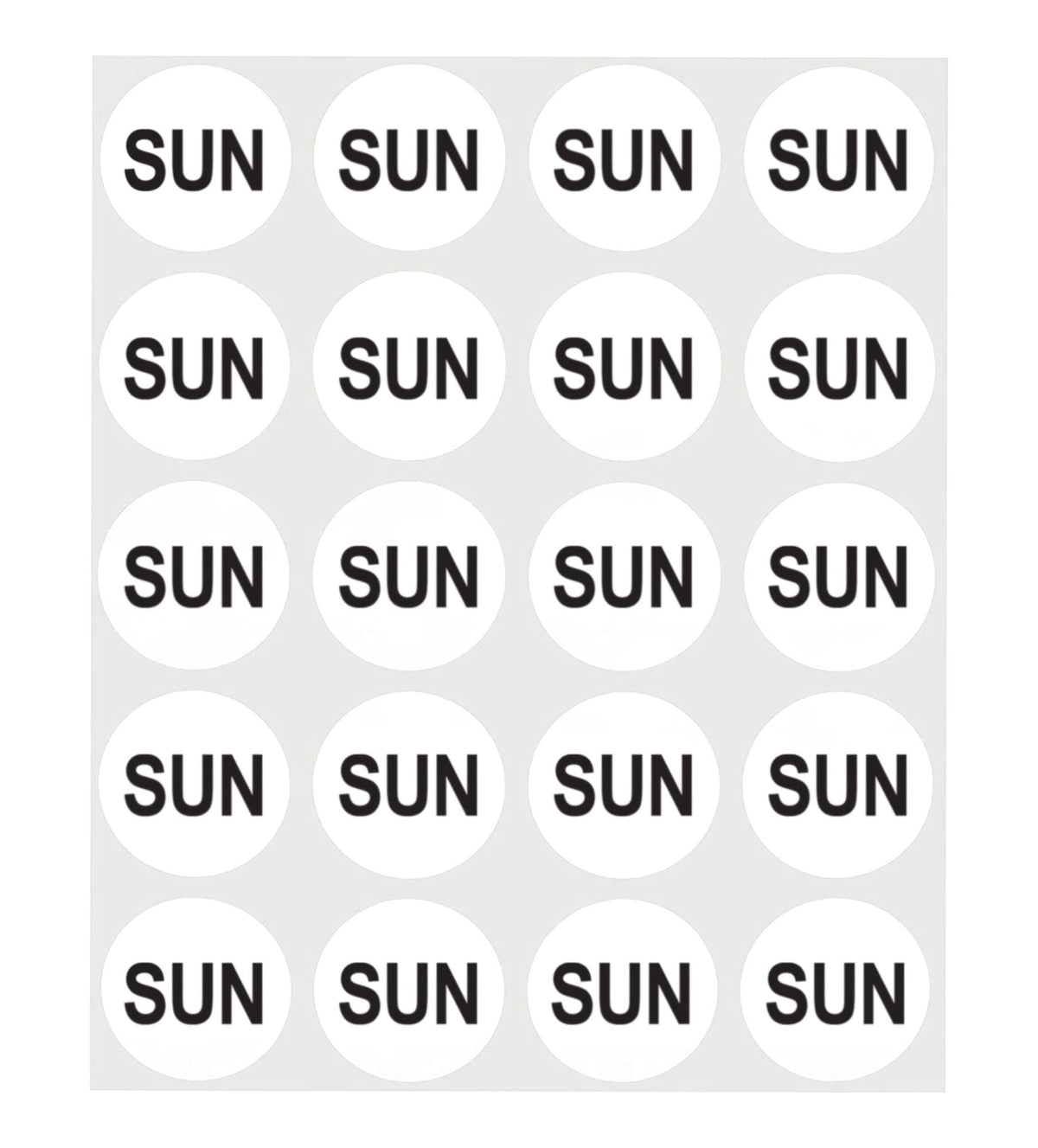 ChromaLabel 1-inch round removable day labels with week kit, 420 stickers for organizing schedules and planning activities.