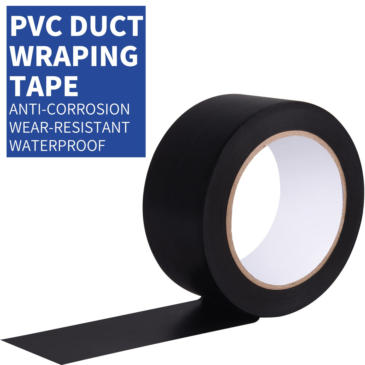 TAPEBEAR Corrosion Protection Pipe Tape, Wrap Pipe Tape for Drain Pipe, Metal & Electrical Piping, Anti-Corrosion Water Leak Proof PVC Tape, 3 Inch X 33 Yds, Black 3inch x 33yard 1