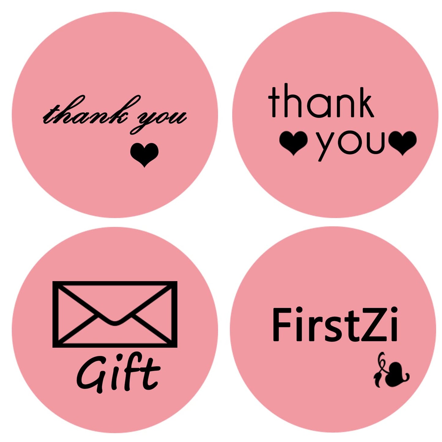 FirstZi 2 Inch Round Pink Thermal Labels - 500 Adhesive Stickers for Shipping, Barcode, QR Code | Compatible with Thermal Printers | Custom Logo, Business Branding, Inventory Stickers