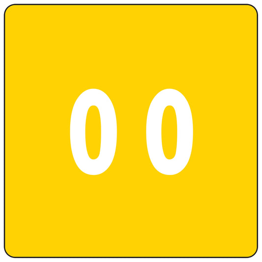 Smead DCC Color-Coded Numeric Label, 0, Label Roll, Yellow, 250 Labels per Roll (67420)