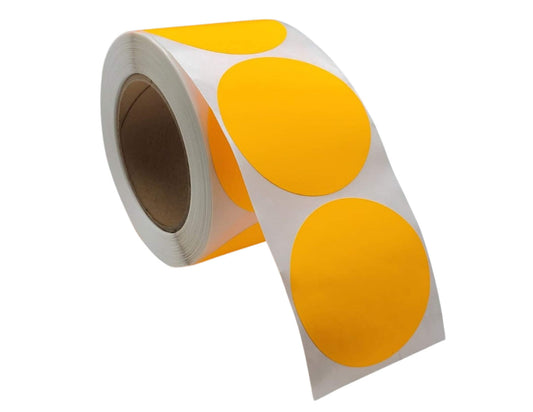 3" QSRProducts Permanent Color Code Dot Stickers: 500 Labels (Fluorescent Orange) - 3 Inch Round Coding Labels Fluorescent Orange