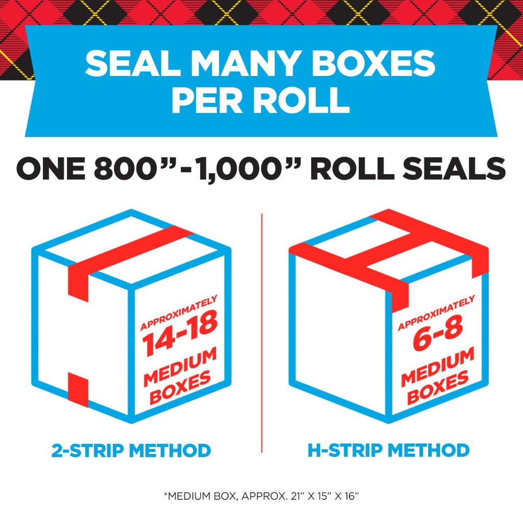 Scotch Heavy Duty Shipping Packing Tape, Clear, Packing Tape for Moving Boxes and Packaging Supplies, 1.88 in. x 22.2 yd., 2 Roll Dispensers, Moving Supplies 2 Rolls