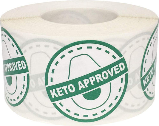 Keto Approved Food Rotation Labels 1.25 Inch Round Circle Dots 500 Adhesive Stickers