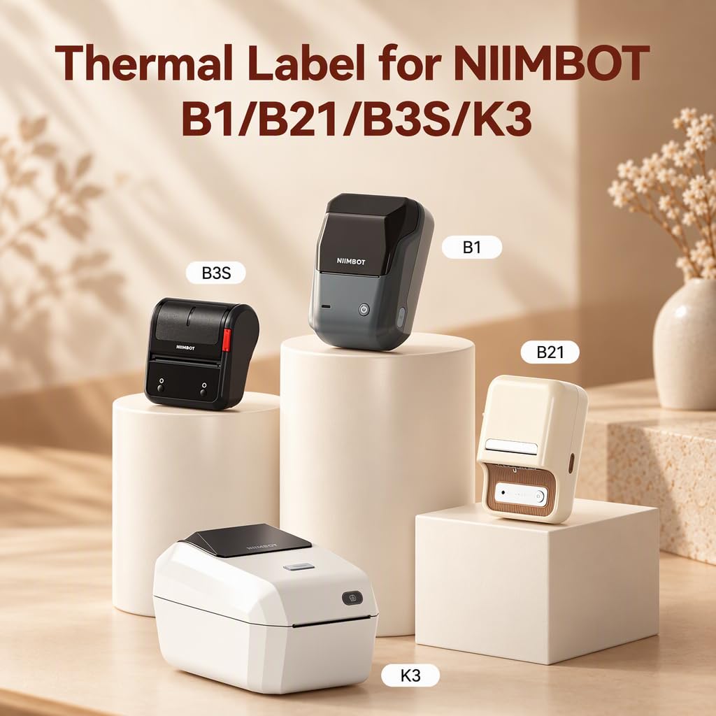 NIIMBOT 2 Rolls Thermal Labels, 1.57" x 0.79"(40x20mm) Waterproof Oil-Proof