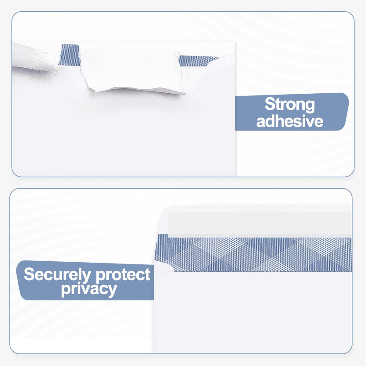 750#10 Security Envelopes, PANDRI NO.10 Self-Seal Double Window Envelopes Designed for QuickBooks Invoices, Business Statements & Documents - Number 10 Size 4 1/8 Inch X 9 1/2 Inch - 24 LB 750 PACK