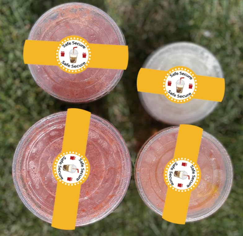 Safe Secure Tamper Evident Seals Stickers for Drink Lids,1" x 9" Orange Food Delivery Stickers Labels for Freshness Labels Drink Food Seal Sticker.(500PCS)