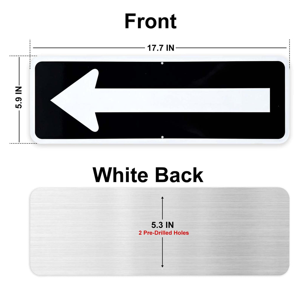 2 Pack Left Right Arrow Signs,Reflective Aluminum Directional Sign