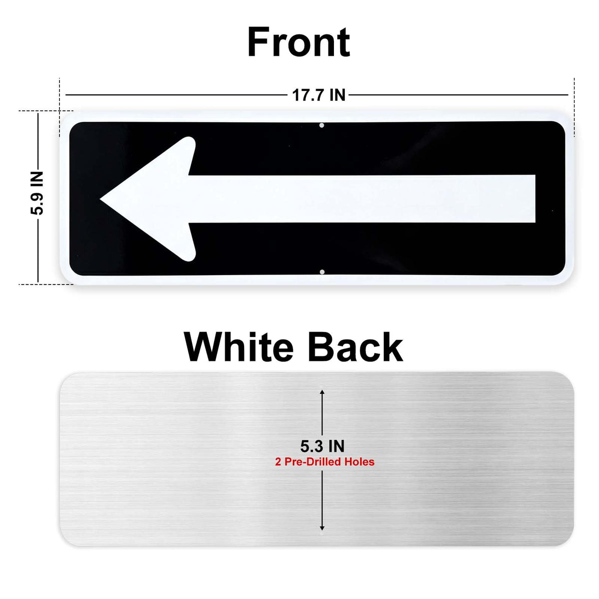 2 Pack Left Right Arrow Signs,Reflective Aluminum Directional Sign