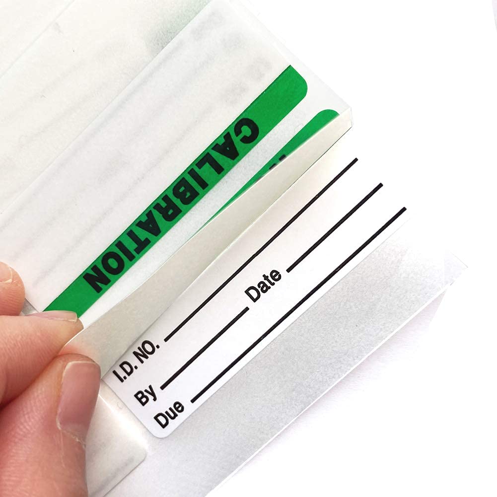 Calibration Stickers,Green Black Word Calibration Labels, Self Laminating Protects Your Writing from Smearing,Tampering and Abrasion,Perfect for NIST, ISO Calibrate Equipment-132 Labels/Pack