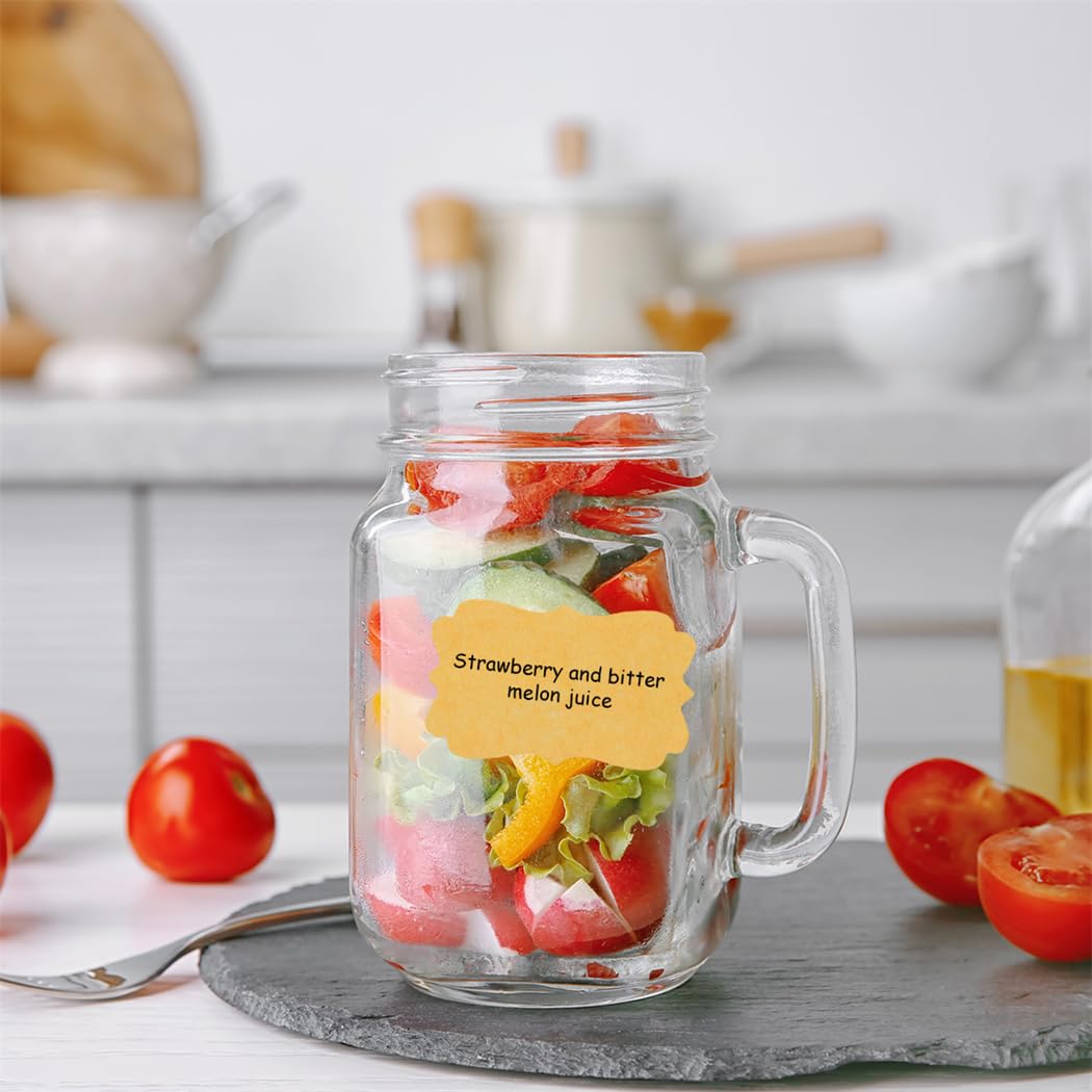 Label Stickers Self Adhesive Brown Labels Writable Gift Labels Spice Stickers Blank for Gifts Bottles Containers Jars