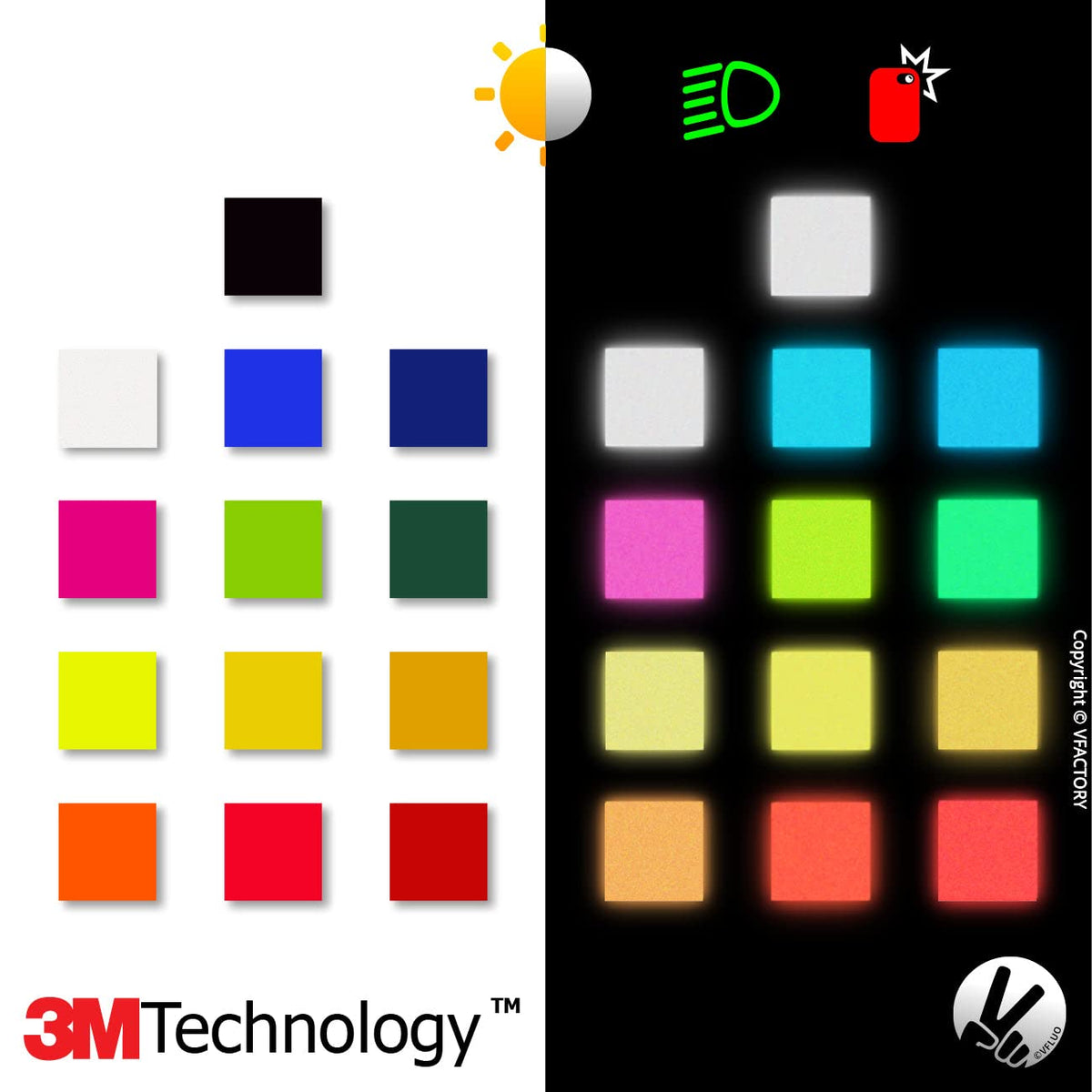 VFLUO - Reflective Sticker Sheet for Bike, Motorcycle, Scooter, Helmets, Stroller/Multi-use - DIY Adhesive board - 3M Technology - High Visibility - Discreet - Optimised adhesion pink 4" x 6" (10 x 15cm)