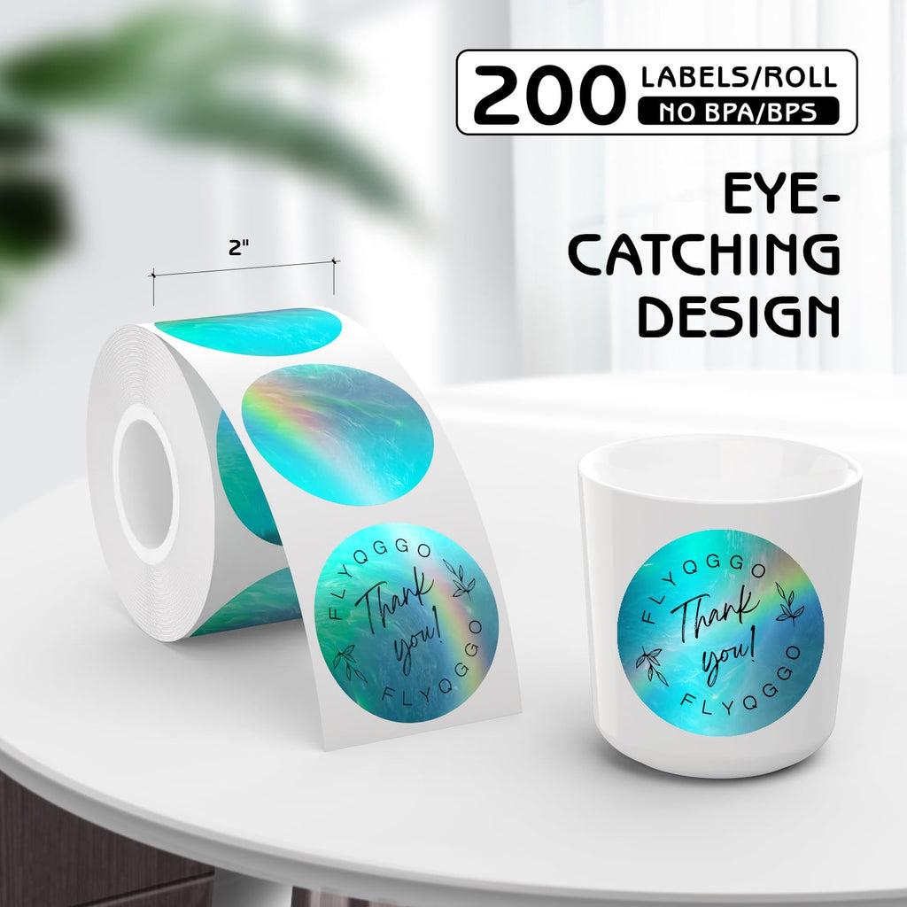 2 inch Round Holographic Thermal Labels 200pcs/roll & 500pcs/roll