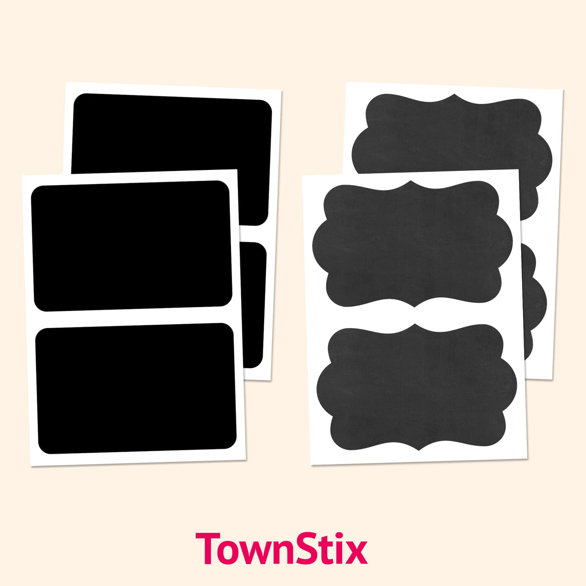 200 Pack, Large Chalkboard Labels Stickers - Rectangle, 6" x 4" 200 Labels