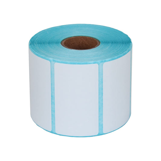 Essential 2 1/4 x 1 1/4 Inch Direct Thermal Labels, White, Permanent Adhesive, Perforations Between Labels, 1000 per of RollLabels (1 Roll) 1 Roll
