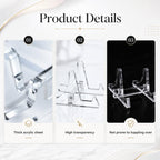 2-Pack Clear Acrylic small plate stands for display 2.36 Inch
