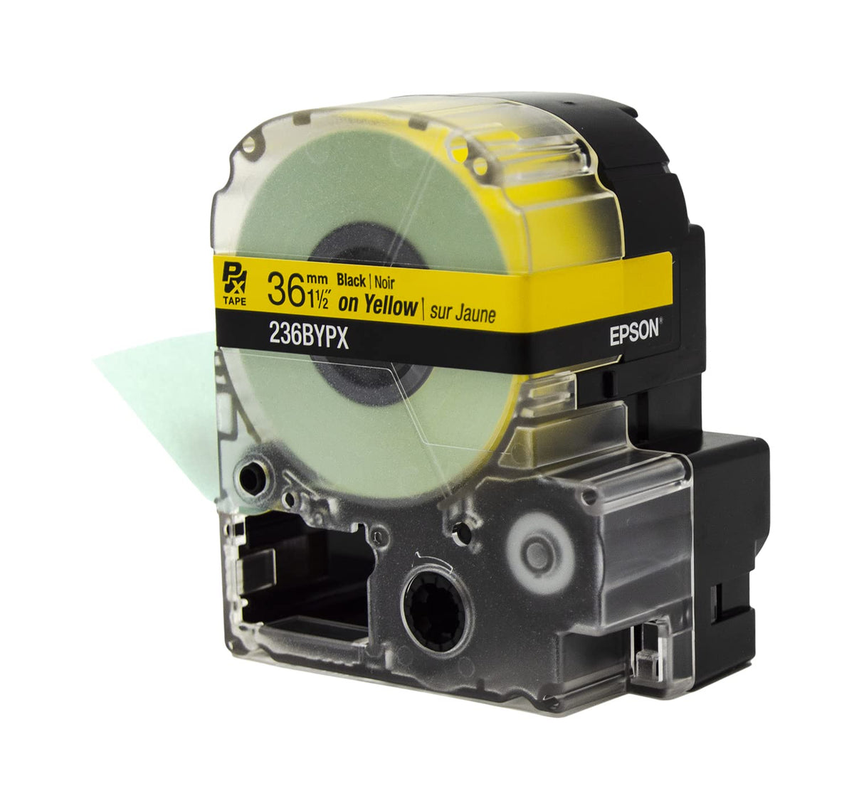 Epson LABELWORKS 236BYPX Label Tape - Black on Yellow - 1.5" (36mm), 30ft 36mm