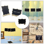 10 Pack Wooden Chalkboard Signs with Stand - Mini Reusable Food Labels for Wedding Buffet, Party Decor & Table Number Display