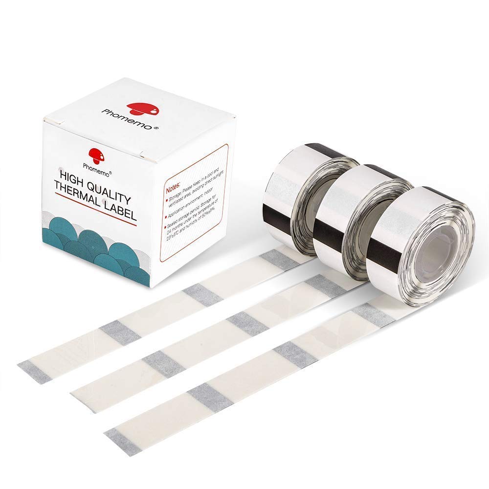 14mm 30mm(1/2" 1 1/8") self-Adhesive Transparen Label,210 Labels/roll, 3 Rolls -with Phomemo D30 Label Maker (Green) D30 Bundle