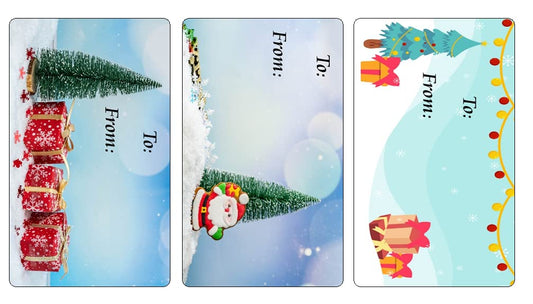 Christmas Tree Gift Tags, Self Adhesive Glossy Stickers, Xmas Present Labels. Set of 80 Labels. to and from Labels. Merry Christmas Made in USA