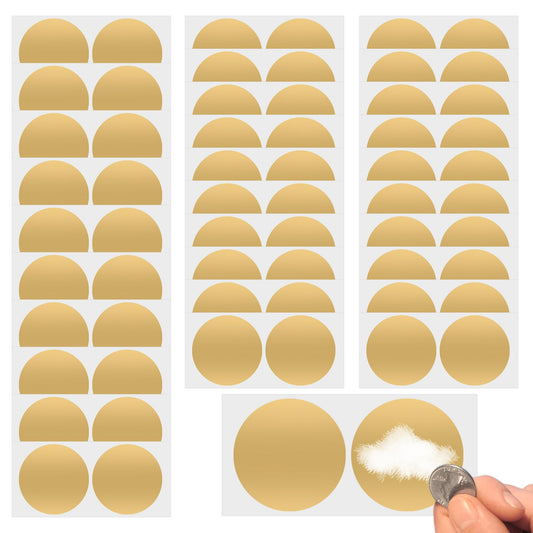 Scratch Off Stickers,60 Pieces Scratch Off Sticker Labels,2 inch Classic Gold Color Round Self Adhesive Scratch Off Tickets Cards for for DIY Raffle Card Creating or Promo Codes for Small Business