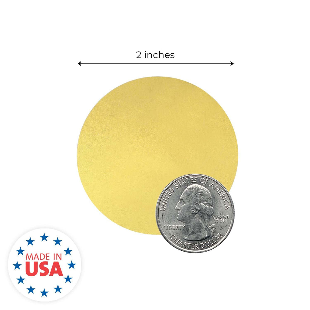 Matte Gold Foil 2" Embossing Seal Stickers / 500 Round Blank Gold Color Coding Labels / 2" Circle Envelope Seals for Embossers/Made in The USA Matte Gold 2”