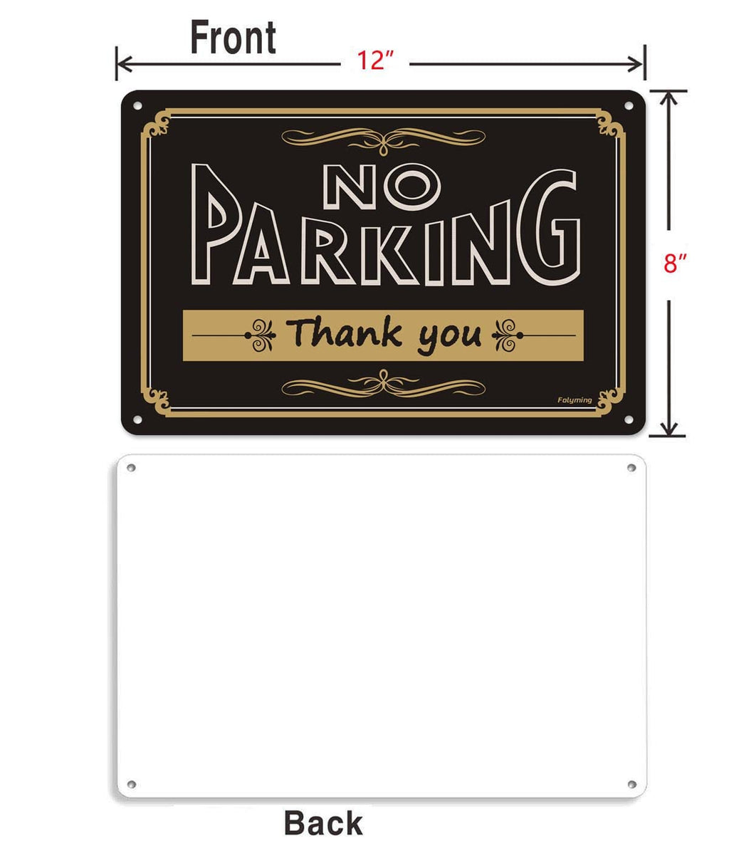 2 Pack No Parking Thank You Signs 12 x 8 Inches Metal Do Not Park Signs Reflective Sturdy Rust Aluminum UV Protected Waterproof Easy to Install Outdoor Use B