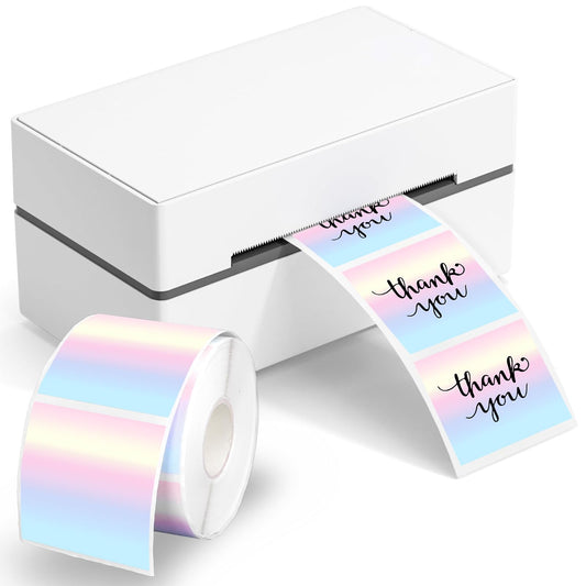 2 in Direct Thermal Labels Stickers Watercolor Rectangle Small Business Thermal Stickers for Mother's Day Custom Logo Candle Baking Inventory Color Coding Address Name Tag Design, 500 Pcs